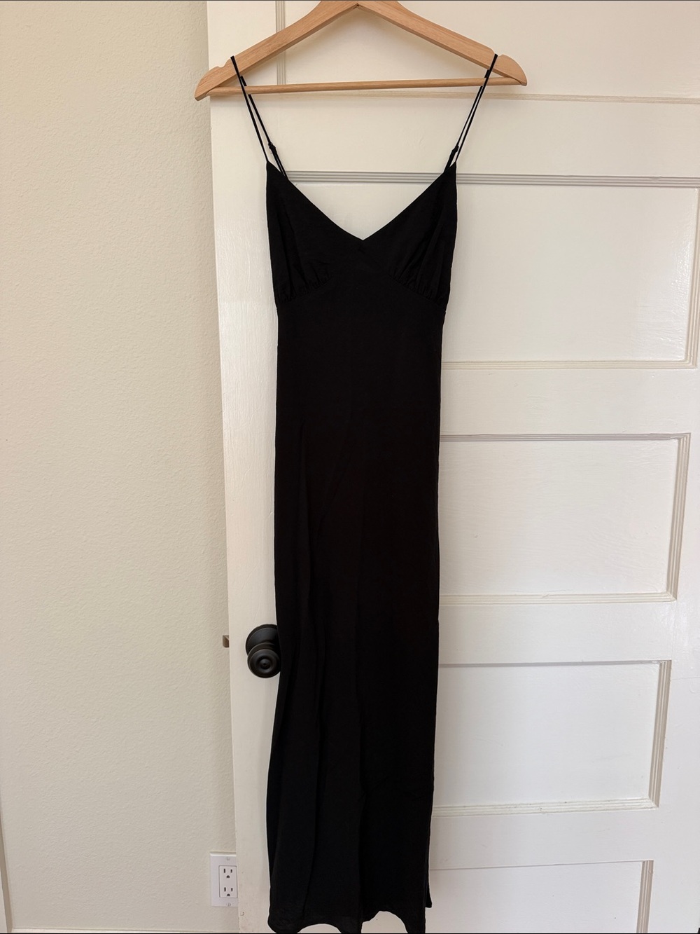 Madewell Black Spaghetti Strap Maxi Slip Dress